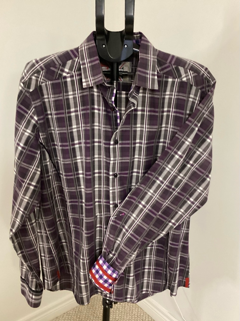 NWOT 7Downie St. Couture Men’s Button Up Shirt Plaid Size 7 (3XL)Tailored